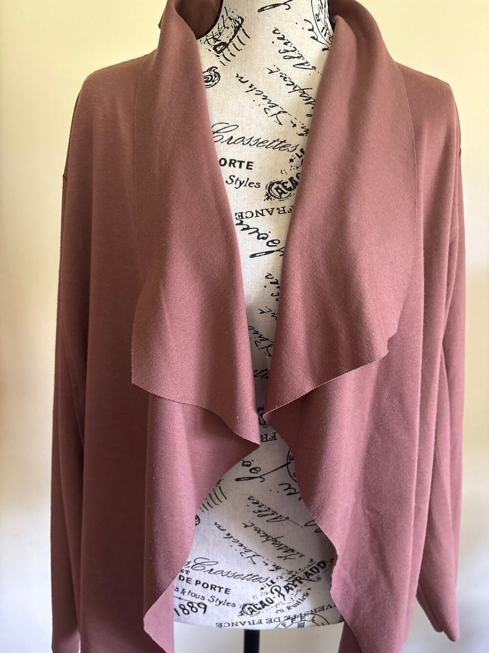 Jules & Leopold Brown Front Draped Cardigan Sz Large